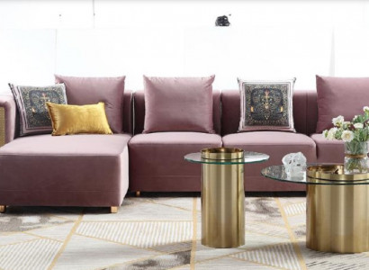 Corner sofa L-shape coffee table upholstery corner living room luxury furniture sofa couch 3-piece set